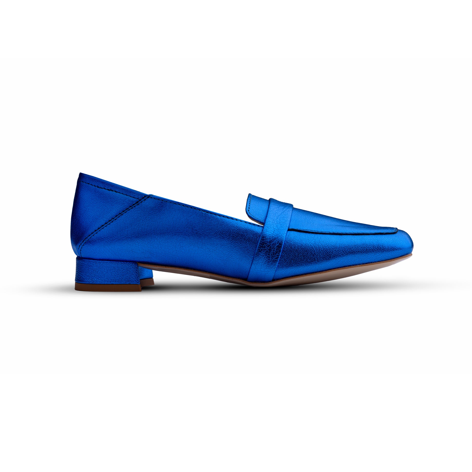 Blue sales leather loafers