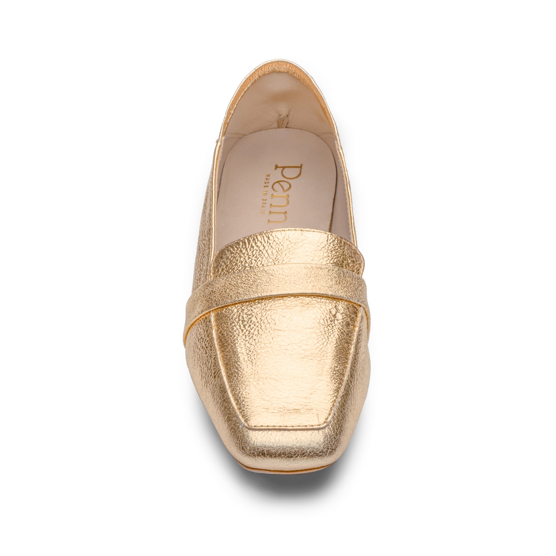 Womens gold store leather loafers