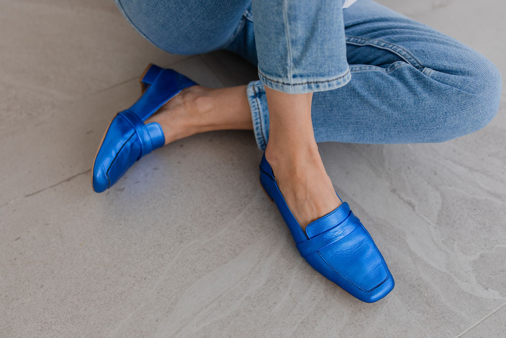 Blue womens clearance loafer shoes